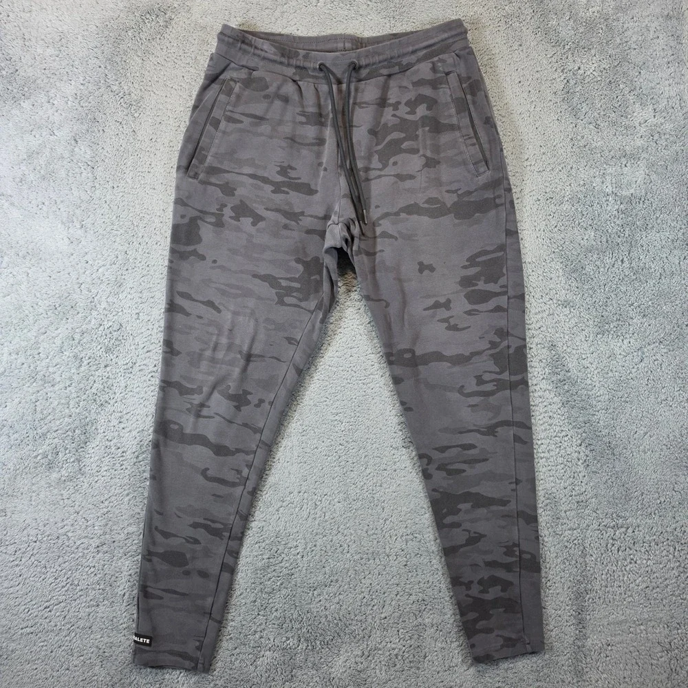Alphalete Joggers Men M Lot of 2 Black Blue Grey Camo Tapered Gym Training Pants